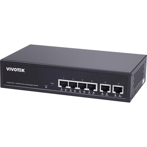 Vivotek AW-GEL-065A-060 4-Port Gigabit PoE+ Compliant Managed Network Switch