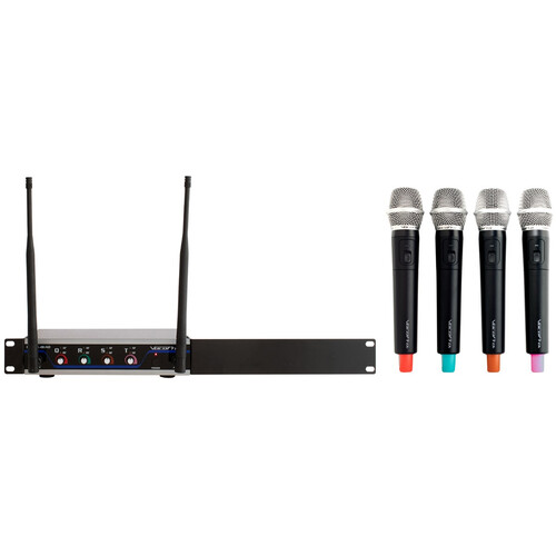 VocoPro Digital-Quad-500 Four-Channel UHF Wireless Handheld Microphone System (500 MHz)