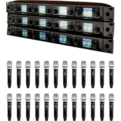 VocoPro UDX-Acapella-24 Digital Wireless Microphone System with 24 Handheld Mics (900 MHz)