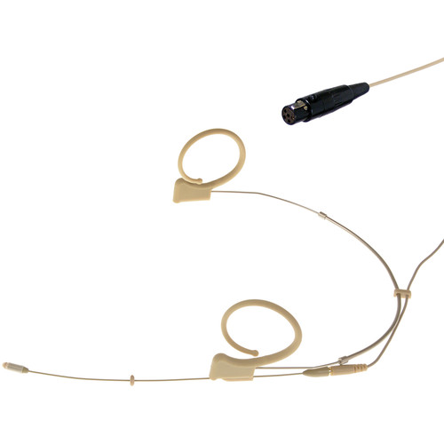 Voice Technologies VT DUPLEX Omni Headset Microphone with TA5F Connector for Lectrosonics Transmitters (L/XL Beige)