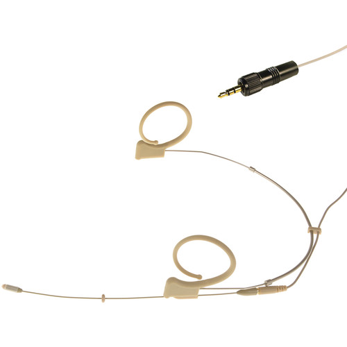 Voice Technologies VT DUPLEX Omni Headset Microphone with 3.5mm TRS Locking Connector for Sennheiser EW G4/G3 Transmitters (S/M Beige)