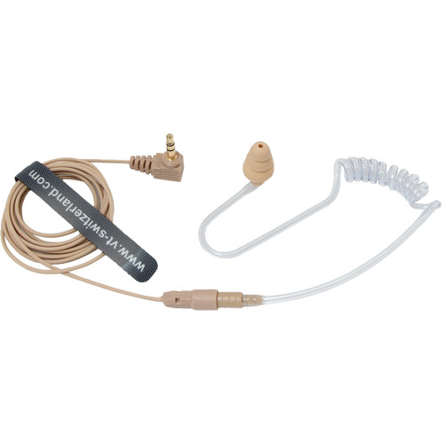 Voice Technologies VT600D Earphone with Removable Coiled Tube (3.5mm TRS Connector Beige)