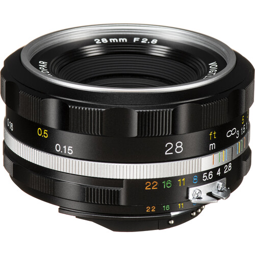 Voigtlander 28mm f/2.8 Color-Skopar SLIIs Lens for Nikon (Silver Rim)