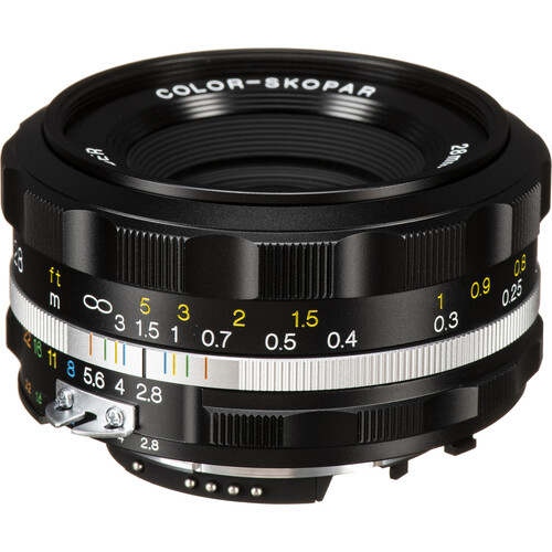 Voigtlander 28mm f/2.8 Color-Skopar SLIIs Lens for Nikon (Black Rim)