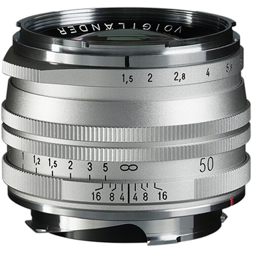 Voigtlander Nokton Vintage Line 50mm f/1.5 Aspherical II VM Single-Coated Lens, Silver