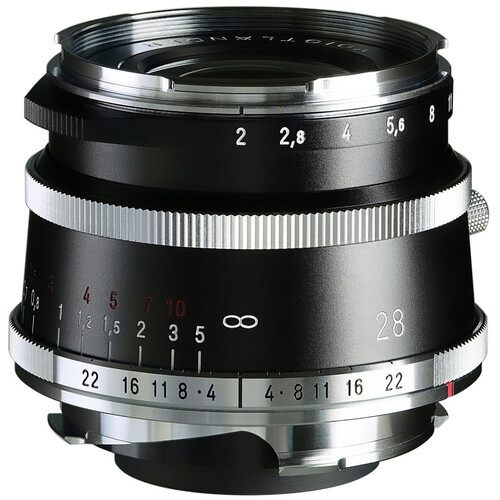 Voigtlander 28mm f/2.0 Ultron Vintage Aspherical VM Lens Type I (Black & Chrome Retro)