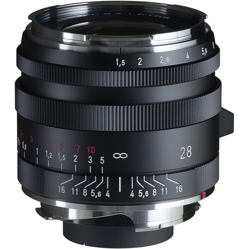 Voigtlander Nokton 28mm f/1.5 Vintage Aspherical Type I VM Lens (Leica M Matte Black)