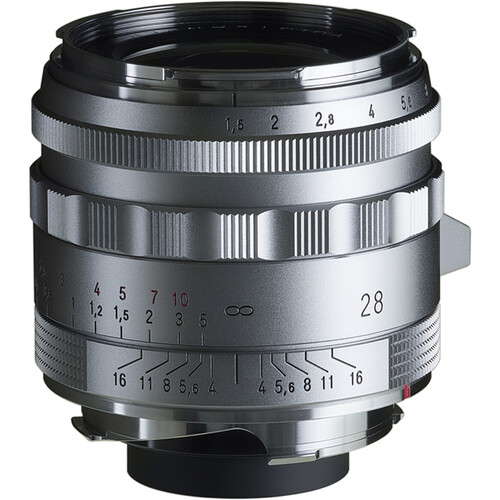 Voigtlander Nokton 28mm f/1.5 Vintage Aspherical Type II VM Lens (Leica M, Silver)