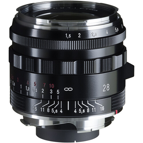 Voigtlander Nokton 28mm f/1.5 Vintage Aspherical Type II VM Lens (Leica M Black)