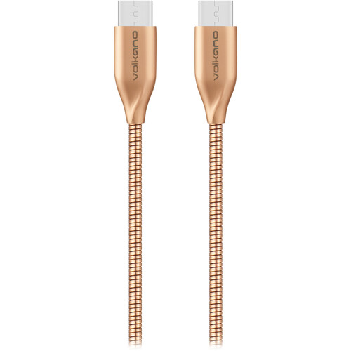 Volkano Iron Series Round Metallic Type-C Cable (6' Champagne Gold)