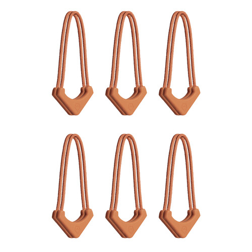 WANDRD WORRYLESS Locking Zipper Puller (Sedona Orange 6-Pack)