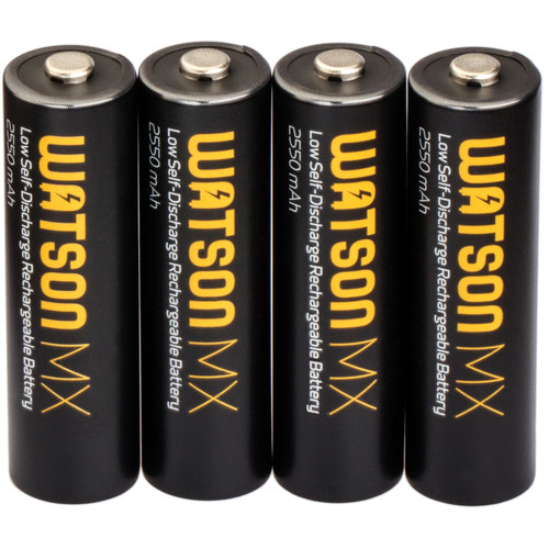 Watson MX AA NiMH Rechargeable Batteries (4-Pack 1.2V 2550mAh)