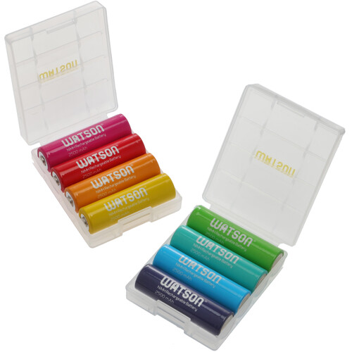 Watson Chroma Rechargeable AA NiMH Batteries (2500mAh 1.2V 8-Pack Multicolored)