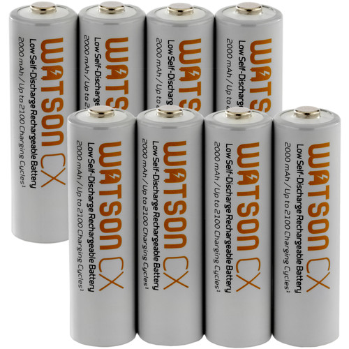 Watson CX AA Rechargeable NiMH Batteries (1.2V 2000mAh 8-Pack)