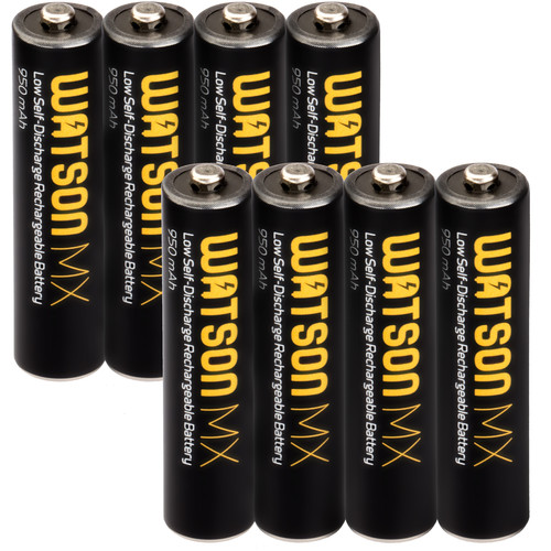 Watson MX AAA NiMH Rechargeable Batteries (8-Pack 1.2V 950mAh)