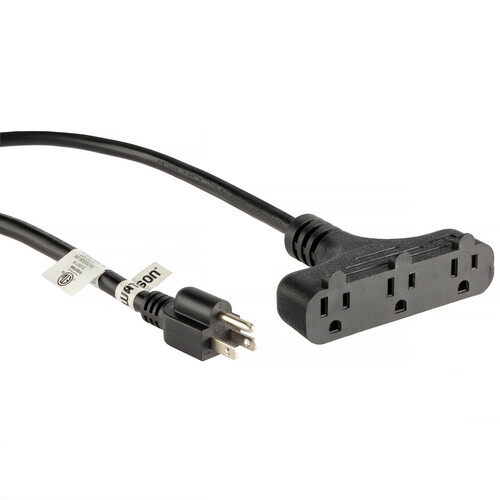 Watson Three-Tap Power Extension Cord (10' Black)