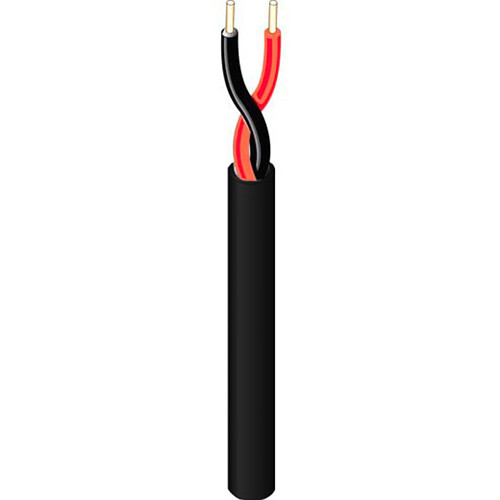 West Penn Plenum-Rated 25225B 16 AWG 2-Conductor Unshielded Cable (1000' Black)