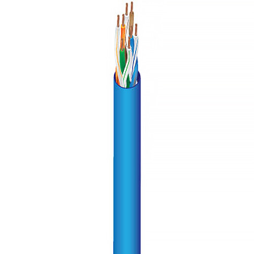 West Penn Plenum-Rated 254245 24 AWG 4-Pair Unshielded Cat 5e Cable (1000' Blue)