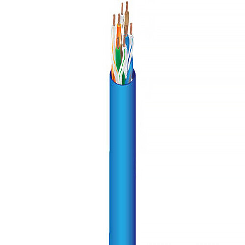 West Penn Plenum-Rated 254246 23 AWG 4-Pair Cat 6 Unshielded Cable (1000' Blue)