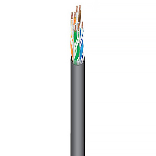 West Penn Plenum-Rated 254346A 23 AWG 4-Pair Unshielded Cat 6a Cable (1000' Black)