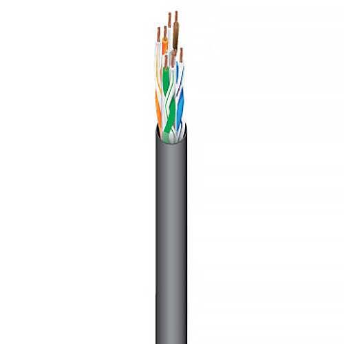West Penn 4346A 23 AWG 4-Pair Unshielded Cat 6a Cable (1000' Black)