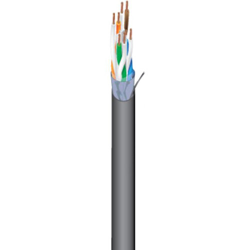 West Penn 4346AF 23 AWG 4-Pair Shielded Cat 6a Cable (1000' Black)