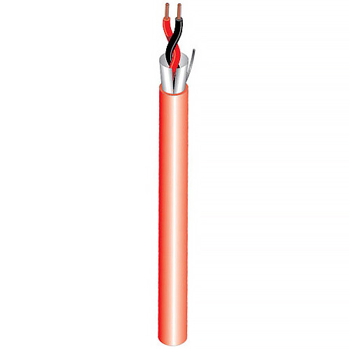 West Penn Plenum-Rated 60990B 16 AWG 2-Conductor Shielded Fire Alarm Cable (1000' Red)