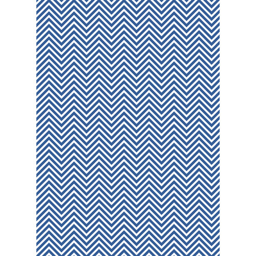 Westcott Classic Chevron Art Canvas Backdrop with Grommets (5 x 7' Bold Blue)