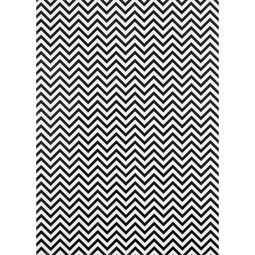 Westcott Narrow Chevron Art Canvas Backdrop with Grommets (5 x 7' Black)