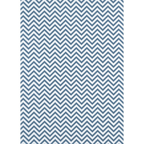 Westcott Narrow Chevron Art Canvas Backdrop with Grommets (5 x 7' Blue)
