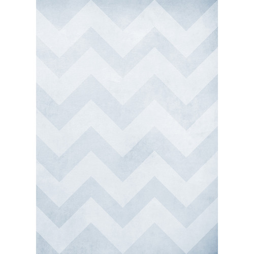 Westcott Washed Chevron Art Canvas Backdrop with Grommets (5 x 7' Light Blue)