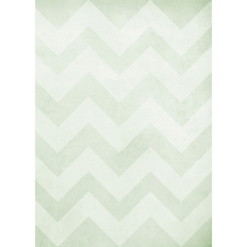 Westcott Washed Chevron Art Canvas Backdrop with Grommets (5 x 7' Light Green)