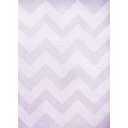 Westcott Washed Chevron Art Canvas Backdrop with Grommets (5 x 7' Light Purple)