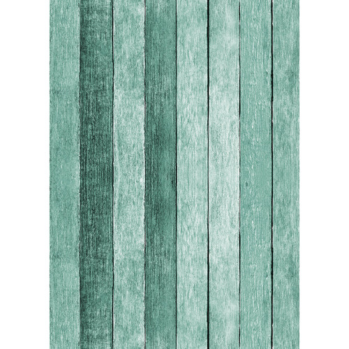 Westcott Rustic Wood Art Canvas Backdrop with Grommets (5 x 7' Turquoise)