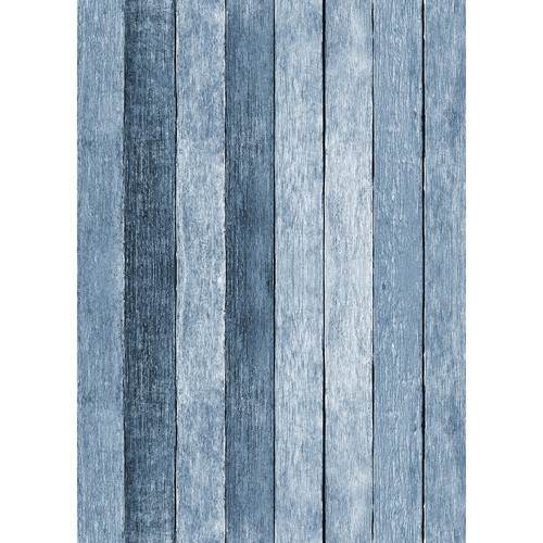Westcott Rustic Wood Art Canvas Backdrop with Grommets (5 x 7' Blue)