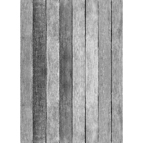 Westcott Rustic Wood Art Canvas Backdrop with Grommets (5 x 7' Gray)