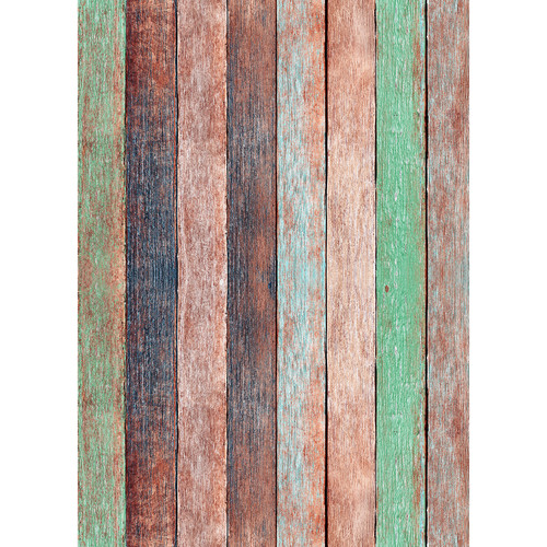 Westcott Rustic Wood Art Canvas Backdrop with Grommets (5 x 7' Vintage Orange)
