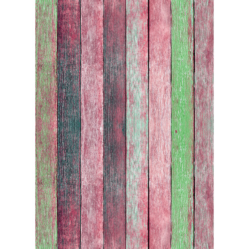 Westcott Rustic Wood Art Canvas Backdrop with Grommets (5 x 7' Vintage Red)