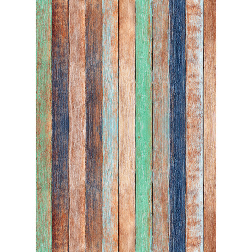 Westcott Rustic Wood Art Canvas Backdrop with Grommets (5 x 7' Bold Orange)