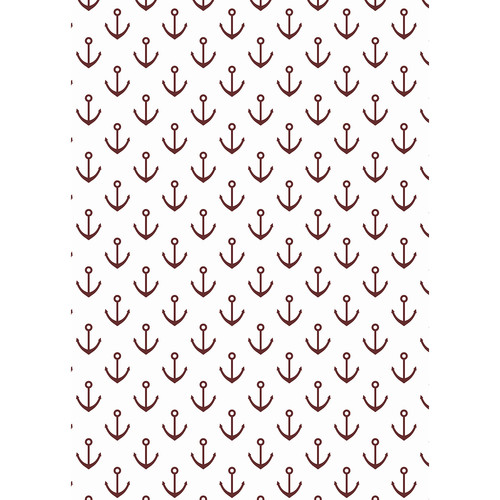Westcott Anchors Pattern Art Canvas Backdrop with Grommets (5 x 7' Red)