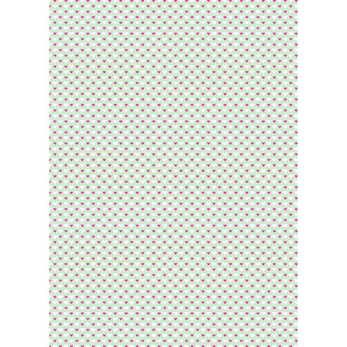 Westcott Hearts Art Canvas Backdrop with Grommets (5 x 7' Fuschia and White Pattern Green Background)