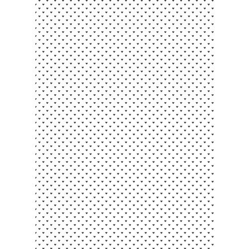 Westcott Hearts Art Canvas Backdrop with Grommets (5 x 7' Black Pattern White Background)