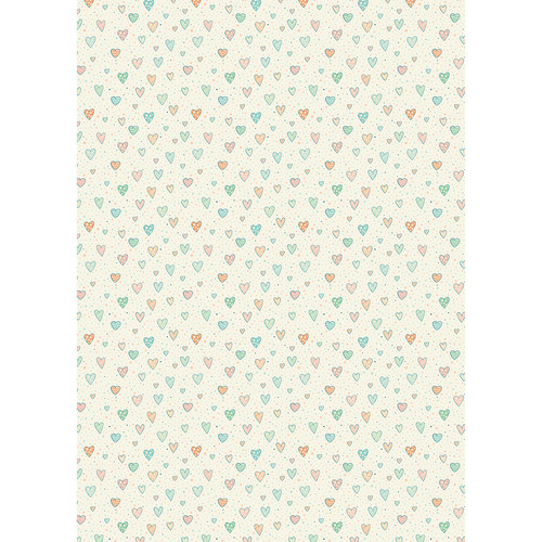 Westcott Sketched Hearts Art Canvas Backdrop with Grommets (5 x 7' Multi-Color)