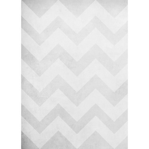 Westcott Washed Chevron Art Canvas Backdrop with Grommets (5 x 7' Vintage Gray)