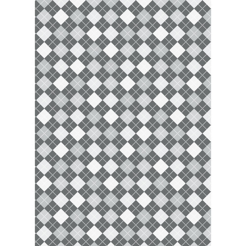 Westcott Diamond Plaid Art Canvas Backdrop with Grommets (5 x 7' Gray)