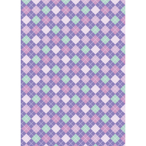 Westcott Diamond Plaid Art Canvas Backdrop with Grommets (5 x 7' Orchid)