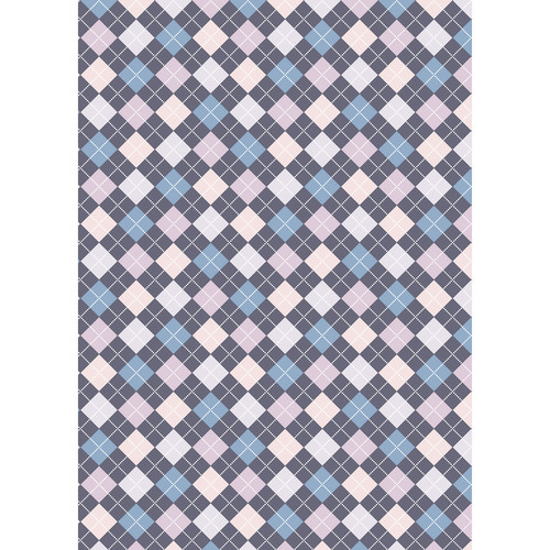 Westcott Diamond Plaid Art Canvas Backdrop with Grommets (5 x 7' Blue)
