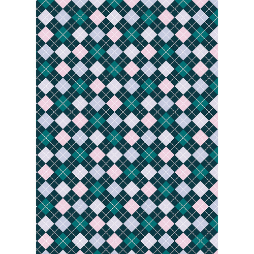 Westcott Diamond Plaid Art Canvas Backdrop with Grommets (5 x 7' Turquoise)