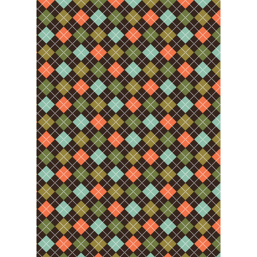 Westcott Diamond Plaid Art Canvas Backdrop with Grommets (5 x 7' Orange)