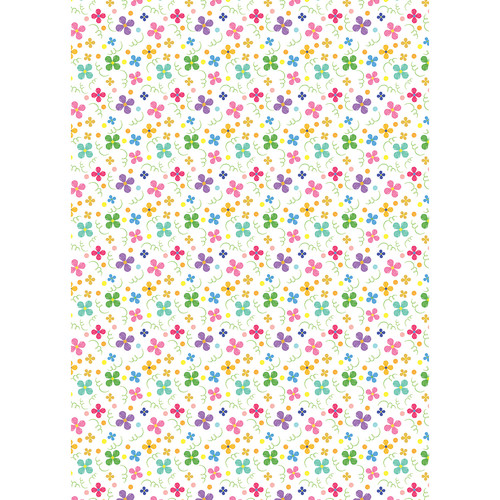 Westcott Bright Playful Posies Art Canvas Backdrop with Grommets (5 x 7' Multi-Color)